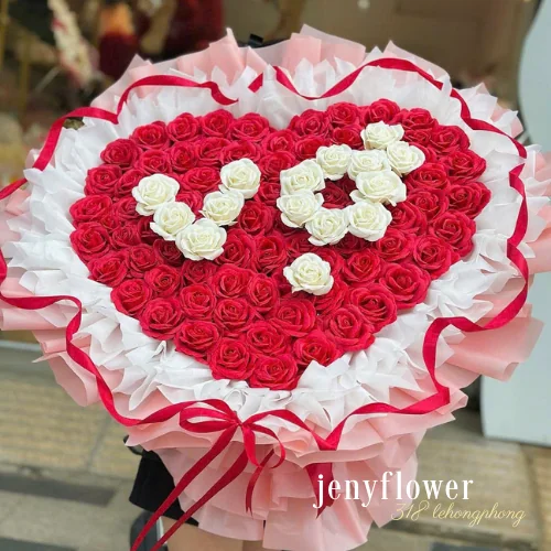 Bó Tim Khổng Lồ Chữ Vợ Đỏ Mix